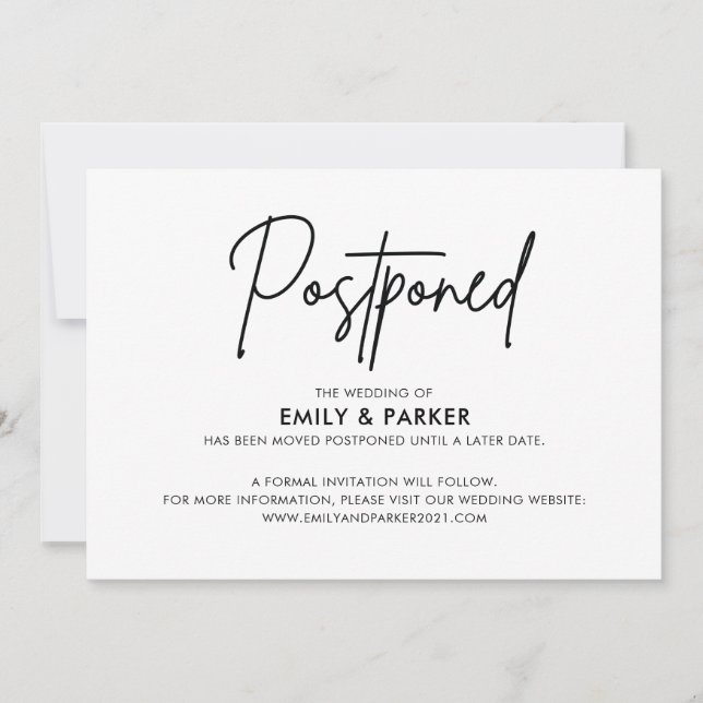 Aufschiebung Einladung (Vorderseite)