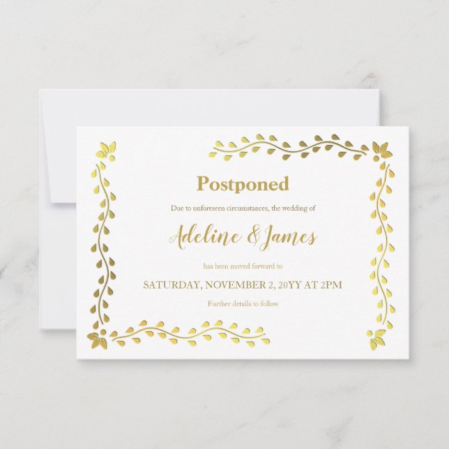 Aufschiebung von Gold-Blätter Ankündigung (Vorderseite)