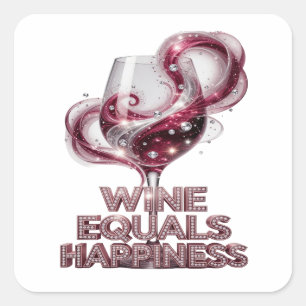 Aufsehenerregender Silber WINE IST GLÜCK Aufkleber