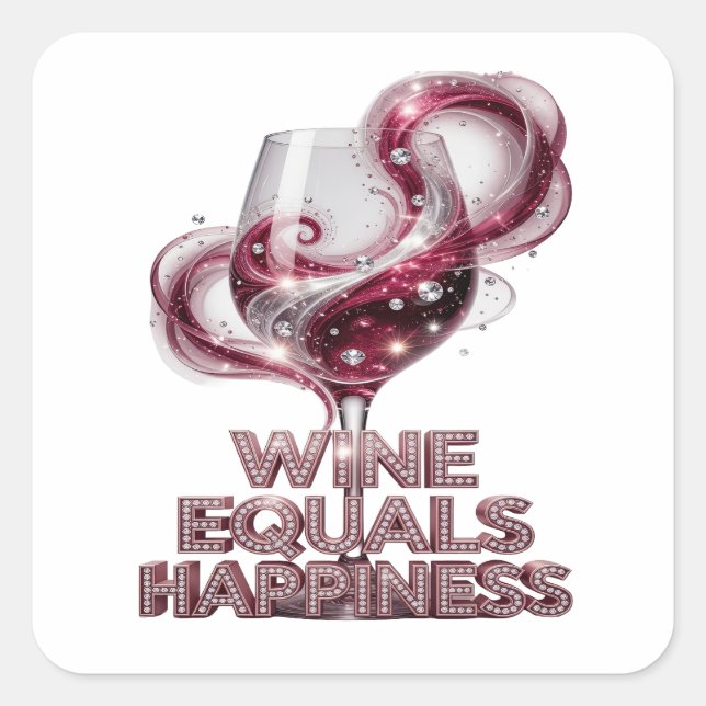 Aufsehenerregender Silber WINE IST GLÜCK Aufkleber (Vorderseite)