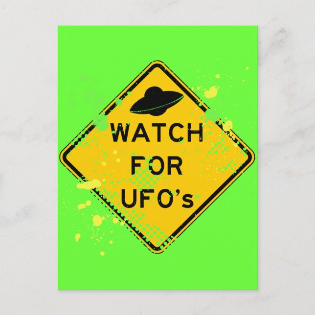 AUFSICHT AUF UFO POSTKARTE (Vorderseite)