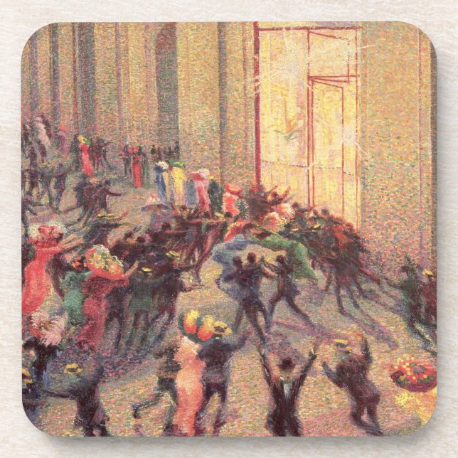 Aufstand im Galleria, 1909 (Öl auf Leinwand) Getränkeuntersetzer (Vorderseite)