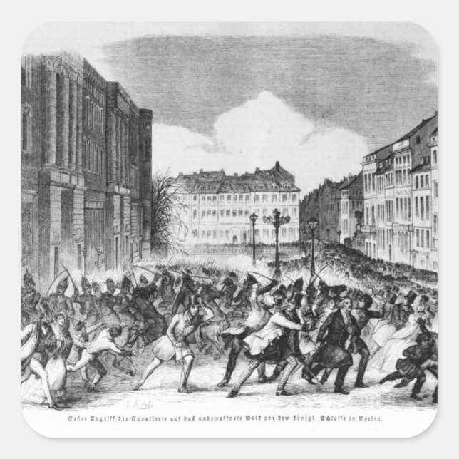 Aufstand in Berlin Quadratischer Aufkleber (Vorderseite)