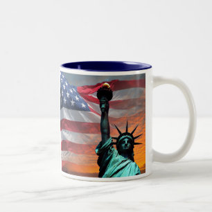 Aufstand zur Tyrannen US-Flaggen-Kombination Zweifarbige Tasse