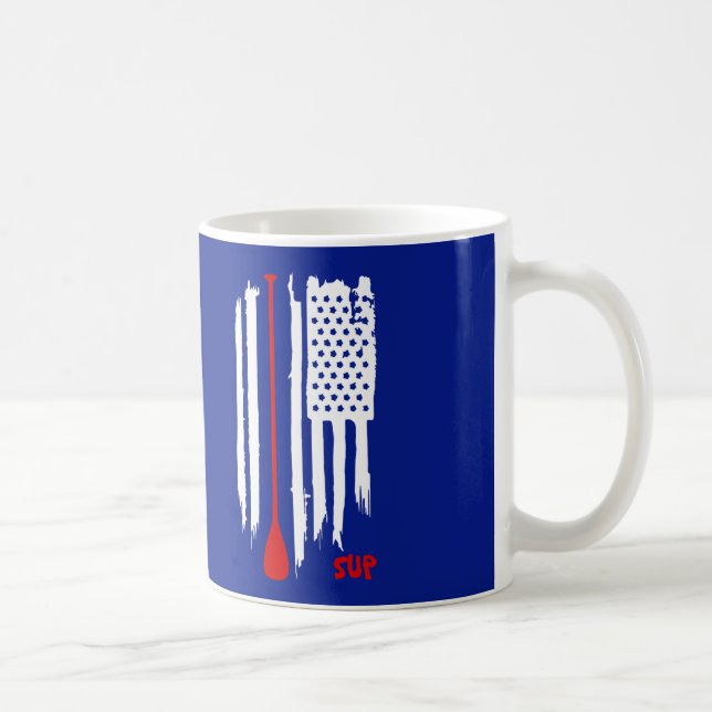 Aufstehen, die US-Flagge paddeln Kaffeetasse (Rechts)