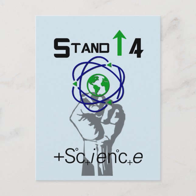 Aufstehen für Protestkarte des wissenschaftlichen  Postkarte (Vorderseite)