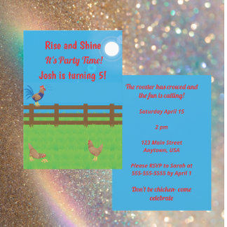 Aufstehen & Strahlen Es ist Partyzeit Einladung