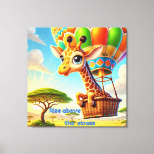 Aufstehen über der Stress - Aufblähung von Giraffe Leinwanddruck