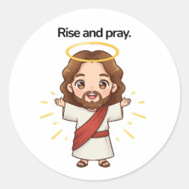 Aufstehen und Beten - Jesus reagiert Runder Aufkleber