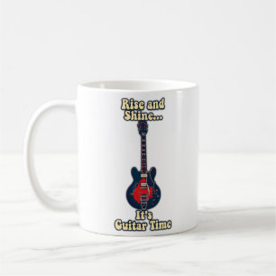 Aufstehen und leuchten. Es ist Gitarrenzeit. motiv Kaffeetasse