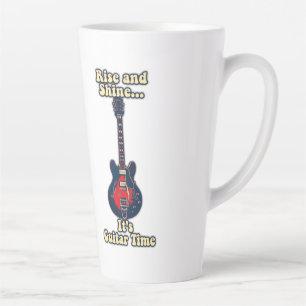 Aufstehen und leuchten. Es ist Gitarrenzeit. motiv Milchtasse
