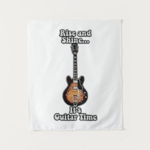Aufstehen und leuchten. Es ist Gitarrenzeit. Vinta Wandteppich