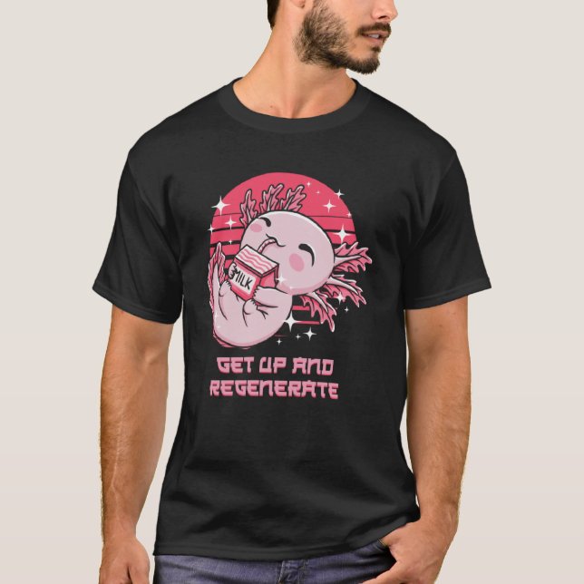 Aufstehen und Regenerieren von Axolotl Spaß Salama T-Shirt (Vorderseite)