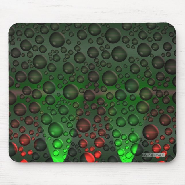Aufsteigende Blasen Grün/Rot-Mousemat Mousepad (Vorne)