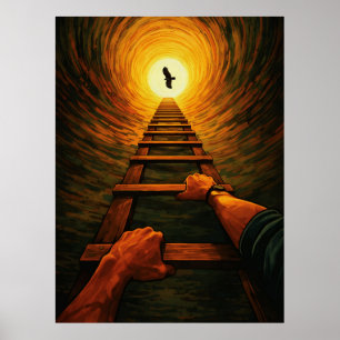 Aufsteigende Leiter zur Freiheit des Lichtadlers S Poster