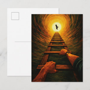 Aufsteigende Leiter zur Freiheit des Lichtadlers S Postkarte