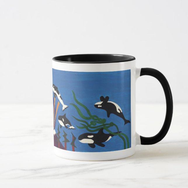 Aufsteigende Schwertwale Tasse (Rechts)