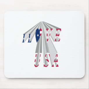 Aufsteigende Vaterlandsliebe: I Love USA Perspekti Mousepad
