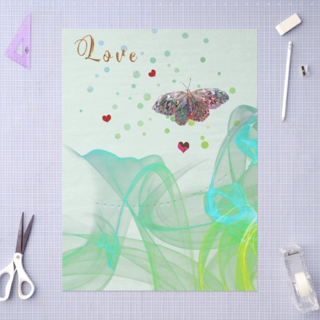 Aufsteigender Liebe Schmetterling Seidenpapier (Basteln)