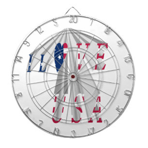 Aufsteigender Patriotismus: I Love USA Perspektiv  Dartscheibe