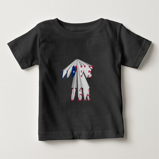 Aufsteigender Patriotismus: Ich Liebe USA Perspect Baby T-shirt (Vorderseite)