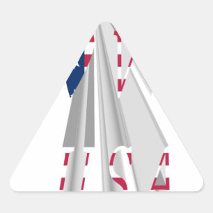 Aufsteigender Patriotismus: Ich Liebe USA Perspect Dreieckiger Aufkleber