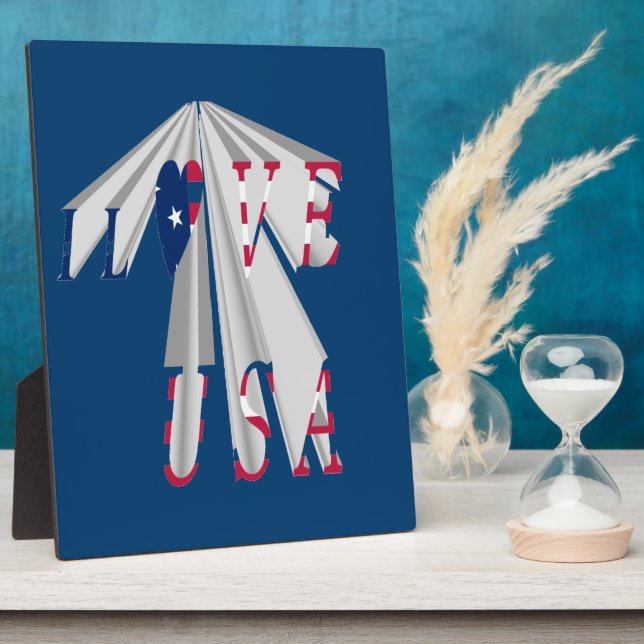 Aufsteigender Patriotismus: Ich Liebe USA Perspect Fotoplatte (Seite)