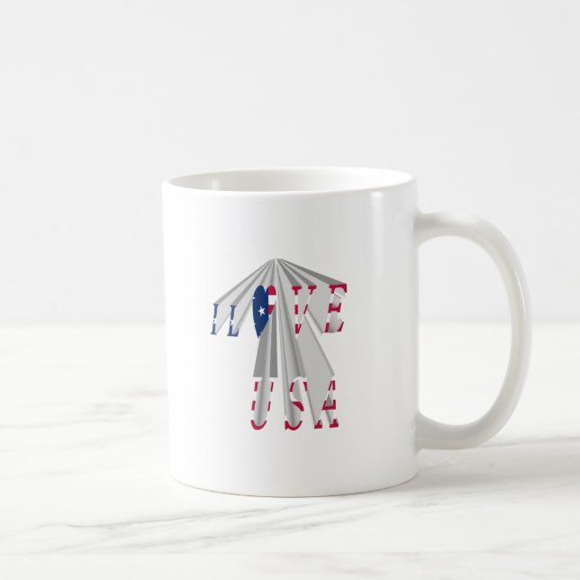 Aufsteigender Patriotismus: Ich Liebe USA Perspect Kaffeetasse (Rechts)