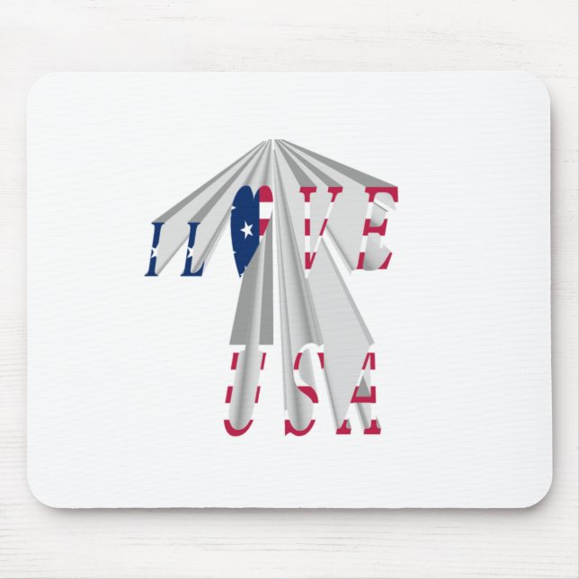 Aufsteigender Patriotismus: Ich Liebe USA Perspect Mousepad (Vorne)