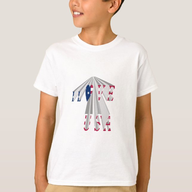Aufsteigender Patriotismus: Ich Liebe USA Perspect T-Shirt (Vorderseite)