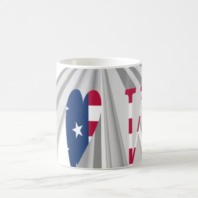 Aufsteigender Patriotismus: Ich Liebe USA Perspect Tasse (Mittel)