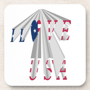 Aufsteigender Patriotismus: Ich Liebe USA Perspect Untersetzer