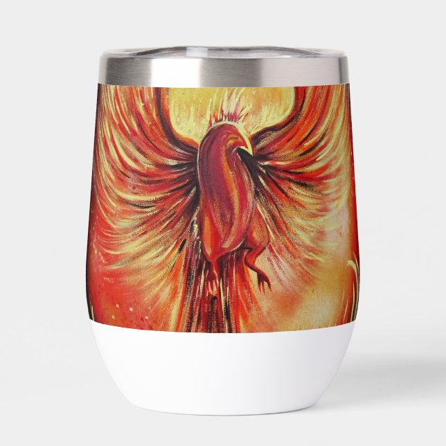 Aufsteigender Phönix Feuer Vogel Kühnes Feuer Moti (Rückseite)