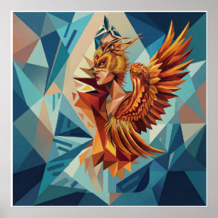 Aufsteigender Phönix – Modernes Kunstposter Poster