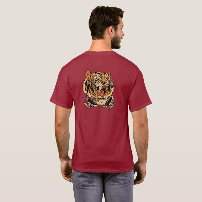 Aufsteigender Tiger T-Shirt (Schwarz voll)