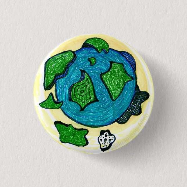 Aufsteigendes Erde-Abzeichen / Pin von Inspiring A Button (Vorderseite)