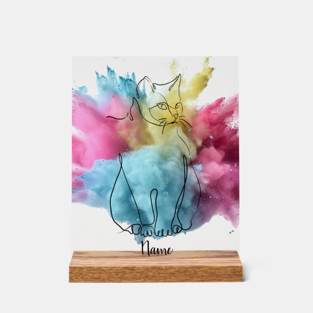 Aufsteller Katze Acrylschild (Vorderseite)