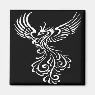 Aufstieg aus der Asche Phoenix weiße Illustration Magnet