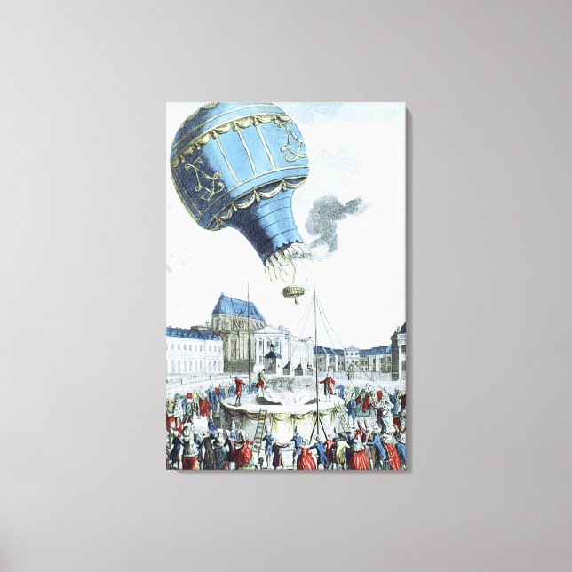 Aufstieg der Brüder Montgolfier Heißluftballon Leinwanddruck (Vorderseite)