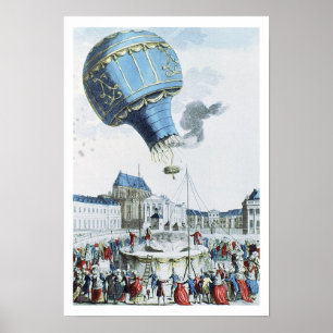 Aufstieg der Brüder Montgolfier Heißluftballon Poster