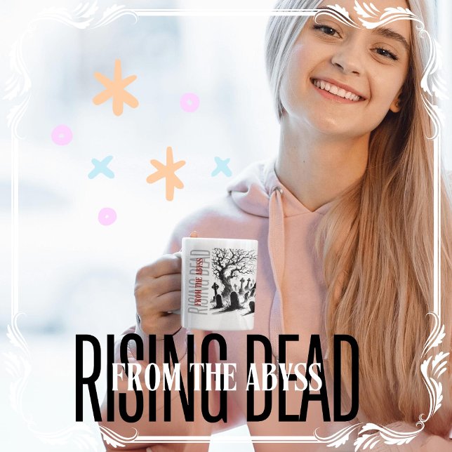 Aufstieg der Toten aus dem Abgrund Kaffeetasse (Rising Dead from the Abyss cover from The Beekeeper Store)