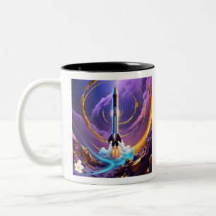 "Aufstieg der Weltraumforschung" Zweifarbige Tasse