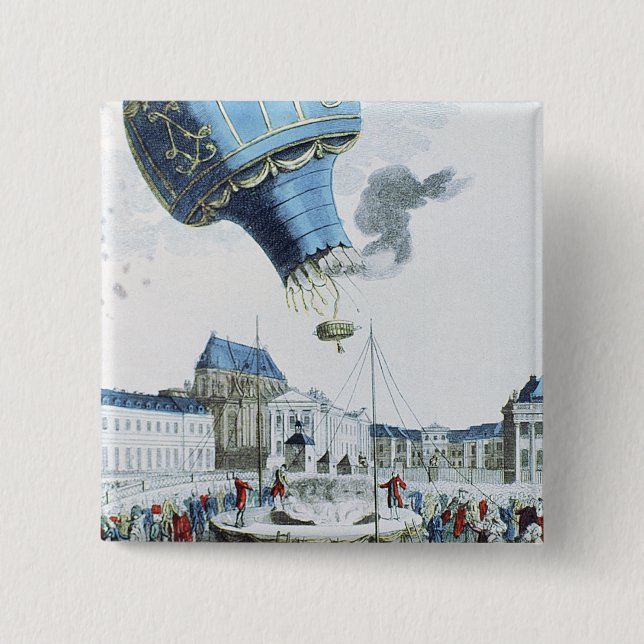 Aufstieg des Montgolfier Bruderheißluftballons Button (Vorderseite)