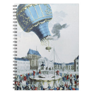 Aufstieg des Montgolfier Bruderheißluftballons Notizblock