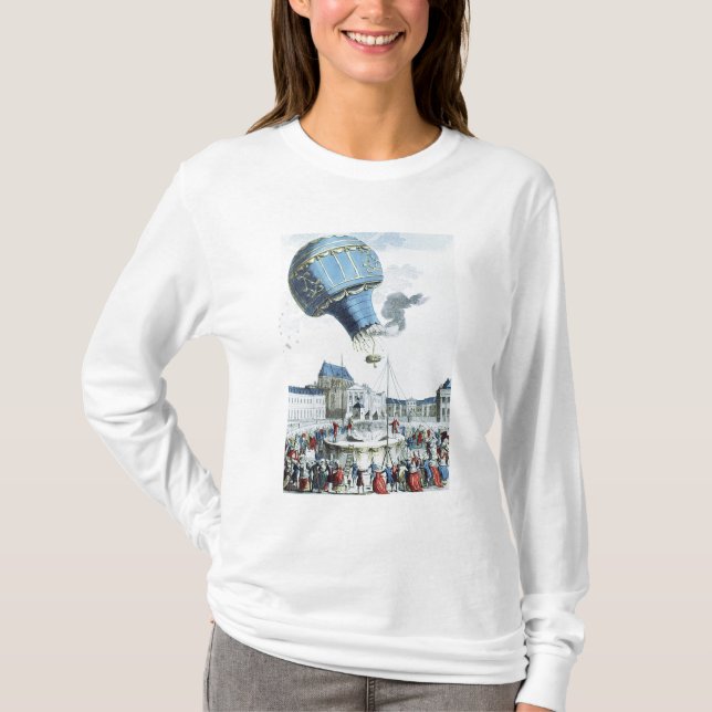 Aufstieg des Montgolfier Bruderheißluftballons T-Shirt (Vorderseite)