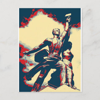 Aufstieg des Roten Arbeitnehmers II Postkarte
