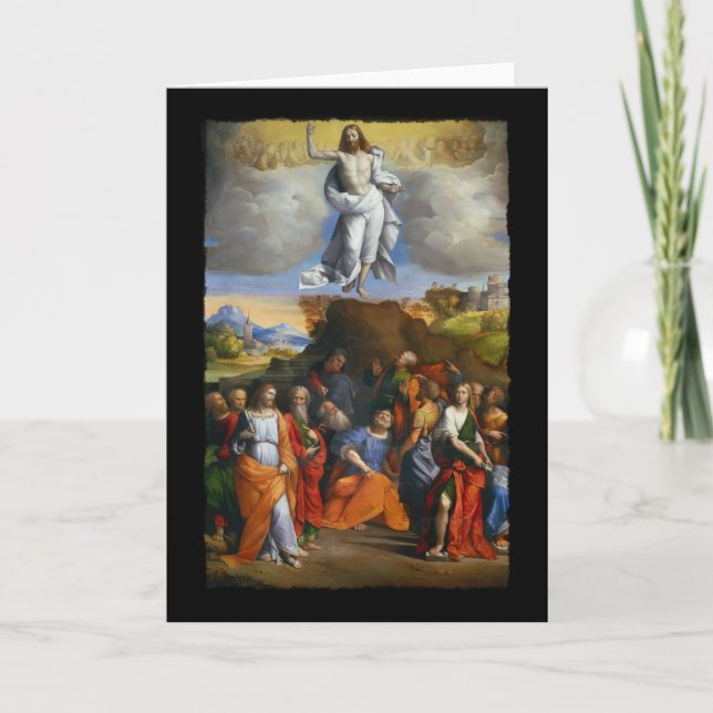 Aufstieg in goldene Wolken Feiertagskarte (Vorderseite)