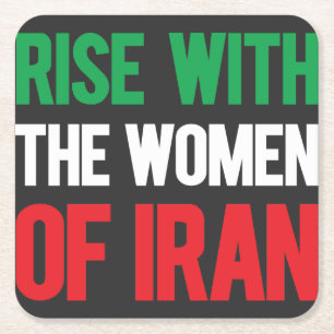 Aufstieg mit den Frauen im Iran Rechteckiger Pappuntersetzer