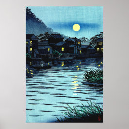 Aufstieg Moon bei Katase River Kasamatsu Shiro 195 Poster