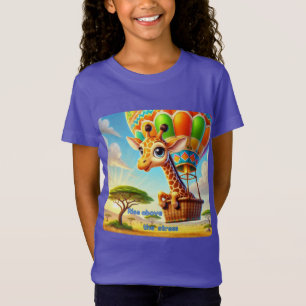 Aufstieg über dem Stress Giraffe Heißluftballon T-Shirt